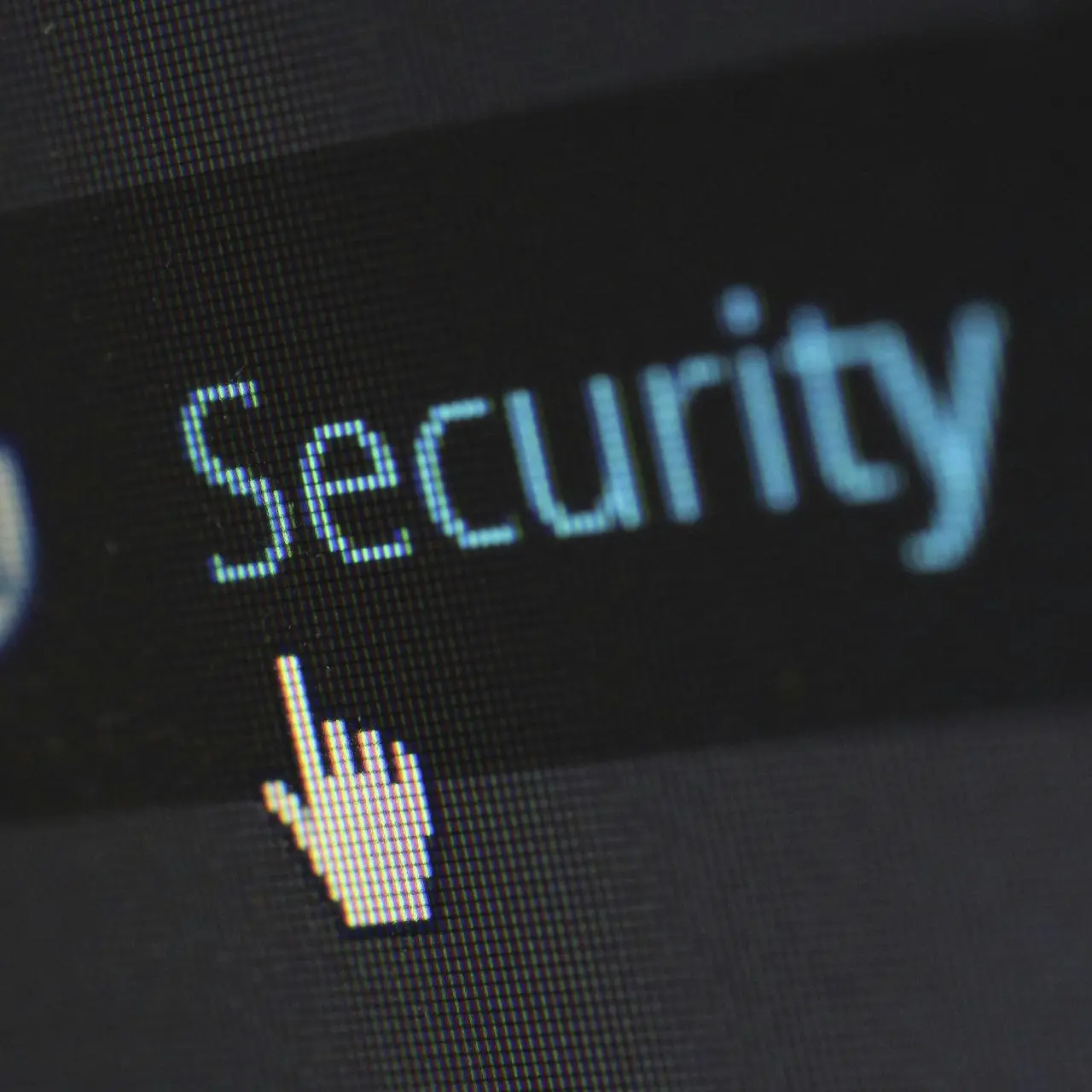 Security Button Button mit cursor auf dem "security" steht